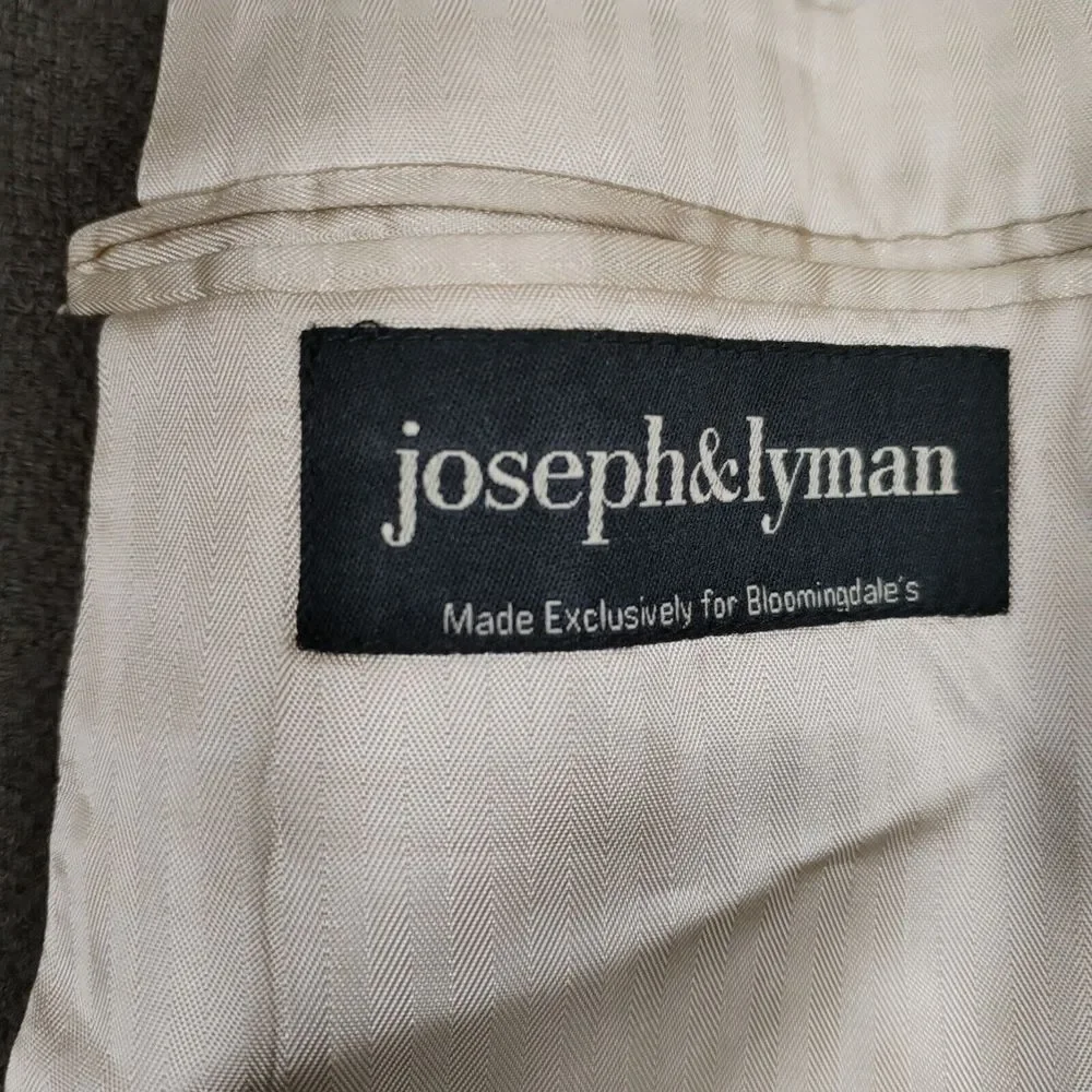 Joseph & Lyman Mens 44L Jacket Brown Cashmere Sport‎ Coat Three-Button Front